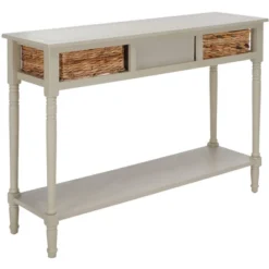 Christa Console Table With Storage - Vintage Grey - Safavieh -Safavieh Furniture GUEST d32aafa4 e6ef 4da8 b778 93e52df8e102