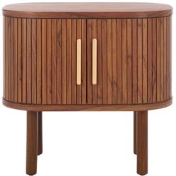 Safavieh Tealla 2-Door Tambour Nightstand in Walnut and Gold 33 Safavieh Tealla 2-Door Tambour Nightstand in Walnut and Gold -Safavieh Furniture GUEST d3837b1e 525d 4a9a 8d8a bd16fa341806