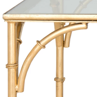 Safavieh Maurice Gold Coffee Table with Tempered Glass Top 5 Safavieh Maurice Gold Coffee Table with Tempered Glass Top - Image 3