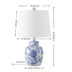Safavieh Sandra 20" Ceramic Table Lamp (Set of 2) - White/Blue -Safavieh Furniture GUEST d4597251 80a0 47fa 82ff f0b3c4f28468