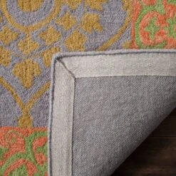 2'x3' Leaf Hooked Accent Rug Orange/Silver - Safavieh -Safavieh Furniture GUEST d48a0d9e f9bc 4fde 8e0c fbe74e88c9ab