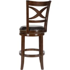 Safavieh Santino Swivel Bar Stool with Elegant X-Back Design -Safavieh Furniture GUEST d58a938a c290 49a3 96c8 fc0748d2bcbc