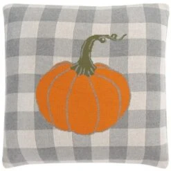 Safavieh Fall Pumpkin Gingham Accent Pillow - 20"x20"