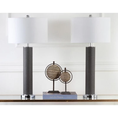 Safavieh Ollie 31.5-Inch Grey Faux Alligator Table Lamps - Set of 2 6 Safavieh Ollie 31.5-Inch Grey Faux Alligator Table Lamps - Set of 2 - Image 4