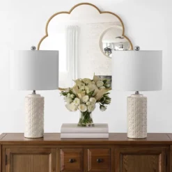 Safavieh Artef Ivory Ceramic Table Lamp - Set of 2