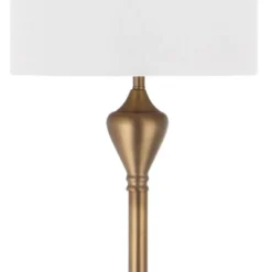 Safavieh Xenia Brown Metal Floor Lamp with Cotton Shade -Safavieh Furniture GUEST db7c6fb4 1016 4baa 849c 9b3fa2f2331b