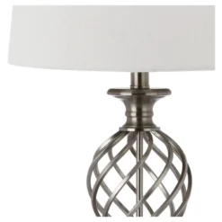 Safavieh 26.8" Lattice Urn Table Lamps with Nickel Finish - Set of 2
