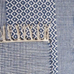 Safavieh Montauk MTK330 Hand-Woven Ivory & Navy Cotton Runner Rug -Safavieh Furniture GUEST dcfff844 ee7b 4f50 9acd bad23b5dc554