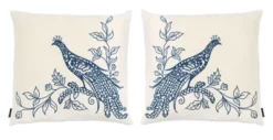 Safavieh Loving Pair Peacock Decorative Throw Pillows - Set of 2 (Beige/Blue) -Safavieh Furniture GUEST dd210f0e 63a7 41fb 9307 38bbe5d01648