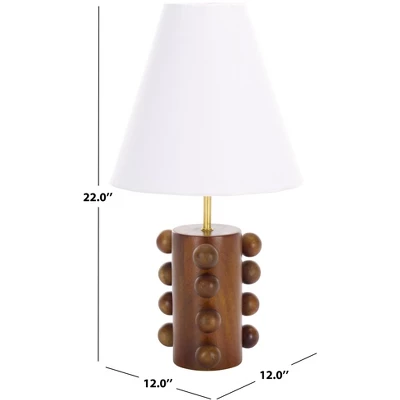 Safavieh Millie 22" Walnut Wood Table Lamp with Fabric Shade 7 Safavieh Millie 22" Walnut Wood Table Lamp with Fabric Shade - Image 5