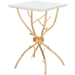 Safavieh Alexa Marble Top Accent Table with Natural Inspired Iron Legs -Safavieh Furniture GUEST dfd53f7c d023 45a4 bd21 8a7672e89d20