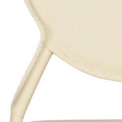 Safavieh Warner Round Back Leather Side Chair (Set of 2) - Butter Cream -Safavieh Furniture GUEST e01fd3f7 79c7 4131 855a 3298f95408f6