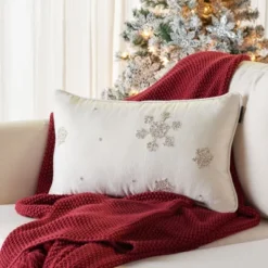 Safavieh Falling Snow Beaded Snowflake Decorative Throw Pillow -Safavieh Furniture GUEST e061dc0c e521 4233 820f 80b929f48bca