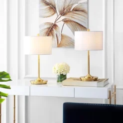 Safavieh Taren 21.5-Inch Modern Gold Stick Table Lamps (Set of 2)