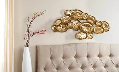 Safavieh Coral Plate Wall Décor - Gold Foiled Iron Nautical Art 3 Safavieh Coral Plate Wall Décor - Gold Foiled Iron Nautical Art