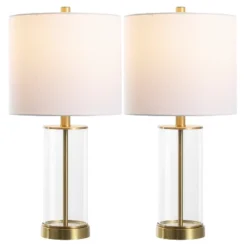 Safavieh Anders 22.25-inch Glass and Brass Table Lamps - Set of 2