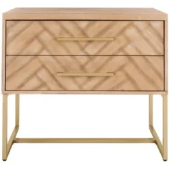 Safavieh Couture Estelle Nightstand - Modern Oak and Brass 2-Drawer Side Table 21 Safavieh Couture Estelle Nightstand - Modern Oak and Brass 2-Drawer Side Table -Safavieh Furniture GUEST e37084e2 cbdf 4c79 a9f0 031693b5aa9d