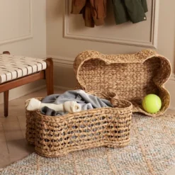 Safavieh Roscoe Dog Bone Rattan Storage Baskets - Set of 2