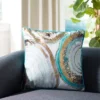Safavieh Nima Coastal Blue and Gold Watercolor Decorative Pillow -Safavieh Furniture GUEST e4836ac1 0943 4e7a 8905 bc7642f6abb8