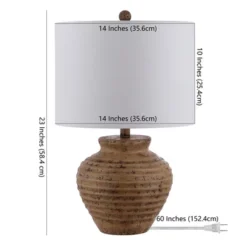 Safavieh Kamryn Resin Table Lamp - Brown Vintage Greek Style -Safavieh Furniture GUEST e53f640f 724d 4738 93cd 565b4cc9ccd5