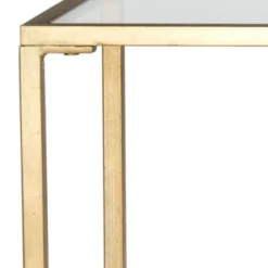 Safavieh Couture Antwan Gold Console Table with Tempered Glass -Safavieh Furniture GUEST e5b58010 13c2 42c1 a435 e8ab526cbf75