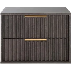 Safavieh Lylia 2-Drawer Floating Nightstand - Walnut & Black (NST9615) -Safavieh Furniture GUEST e5b9fe6a 3447 47a7 92c2 1508d985e85f