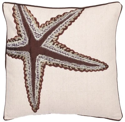 Safavieh Lucky Star 18-Inch x 18-Inch Coastal Throw Pillows (Set of 2) - Ecru 3 Safavieh Lucky Star 18-Inch x 18-Inch Coastal Throw Pillows (Set of 2) - Ecru