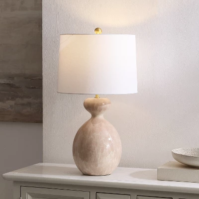 Safavieh Marialla 25-Inch Ivory Ceramic Table Lamp with Fabric Shade 4 Safavieh Marialla 25-Inch Ivory Ceramic Table Lamp with Fabric Shade - Image 2