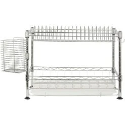 Safavieh Darina Chrome Adjustable 2-Tier Dish Drying Rack 9 Safavieh Darina Chrome Adjustable 2-Tier Dish Drying Rack -Safavieh Furniture GUEST e8d051fa b852 4640 a5e2 747188966478