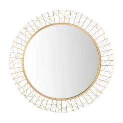 Safavieh Elsie Contemporary Gold Round Wall Mirror -Safavieh Furniture GUEST e8f19547 db56 4d6e 9e32 110a38c5bd91