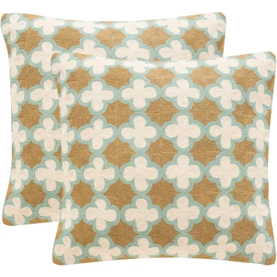 Safavieh Carna Pillow (Set of 2) - Mist Green - 20" x 20" 3 Safavieh Carna Pillow (Set of 2) - Mist Green - 20" x 20"