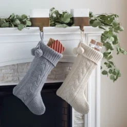 Safavieh Nutmeg Cable Knit Christmas Stockings - Set of 2