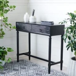 Safavieh Aliyah 2-Drawer Console Table - Sleek Black Finish