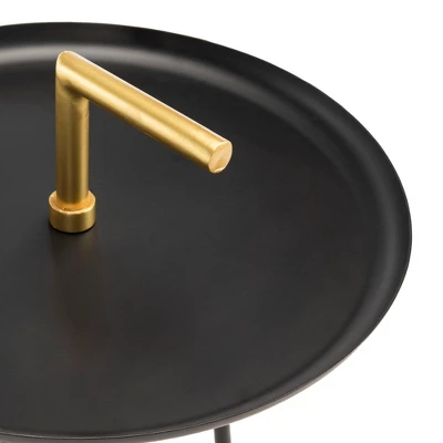 Safavieh Delia Handle Side Table in Black and Gold 4 Safavieh Delia Handle Side Table in Black and Gold - Image 2