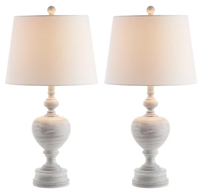 Safavieh Alban 27-Inch White Polyresin Table Lamp Set (Set of 2) 4 Safavieh Alban 27-Inch White Polyresin Table Lamp Set (Set of 2) - Image 2
