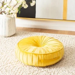 Safavieh Clary Round Velvet Floor Pillow - Shimmering Accent Cushion