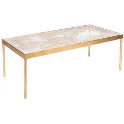 Safavieh Leilani Gold Leaf Palm Coffee Table with Glass Top -Safavieh Furniture GUEST f24247fd 96ec 418c a5c5 112e66b945ee