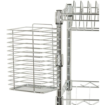 Safavieh Darina Chrome Adjustable 2-Tier Dish Drying Rack 3 Safavieh Darina Chrome Adjustable 2-Tier Dish Drying Rack - Image 3