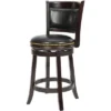 Safavieh Brockway Swivel Counter Stool in Cappuccino and Black Leather
