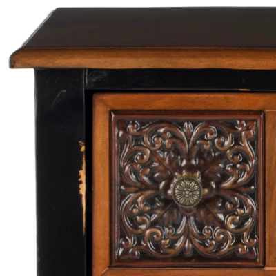 Safavieh Kenneth 2-Drawer Side Table in Dark Brown 5 Safavieh Kenneth 2-Drawer Side Table in Dark Brown - Image 3
