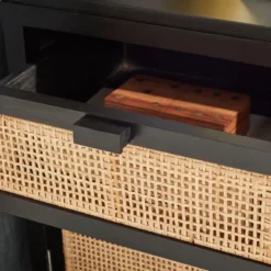 Safavieh Devon 1 Drawer 1 Door Nightstand - Coastal Natural Rattan