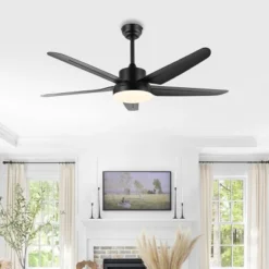 Melesa Led Light 52" Ceiling Fan - CLF1027 - Black - Safavieh -Safavieh Furniture GUEST f4bbc083 627f 4b62 a431 3c00a8ed31af