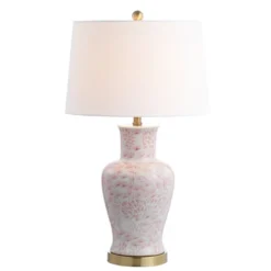 Safavieh Calli Table Lamp (Set of 2) - 28" Pink & White Ceramic Lighting -Safavieh Furniture GUEST f4eeabe7 4f4b 43c5 a2a8 299b3c356d83