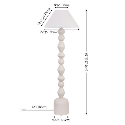 Safavieh Lanie 65.75" White Washed Floor Lamp 6 Safavieh Lanie 65.75" White Washed Floor Lamp - Image 4
