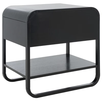 Safavieh Yunis 1-Drawer and Open Shelf Nightstand in Black and Rattan 7 Safavieh Yunis 1-Drawer and Open Shelf Nightstand in Black and Rattan - Image 5