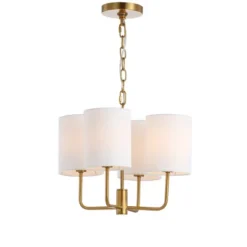 Safavieh Elias Brass Gold Chandelier with Off-White Cotton Shades 9 Safavieh Elias Brass Gold Chandelier with Off-White Cotton Shades -Safavieh Furniture GUEST f5879461 6380 4c33 915f 0df55abe36bb