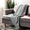 Safavieh Janan Cotton Knit Throw Blanket - Dark Grey & Natural (50" x 60") -Safavieh Furniture GUEST f6bfd6a9 0e6c 4e40 835a 68067a8393f5