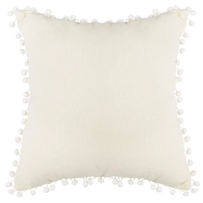 Safavieh Valencia Floral Medallion Pillow with Tassels - Taupe/Beige 6 Safavieh Valencia Floral Medallion Pillow with Tassels - Taupe/Beige - Image 4