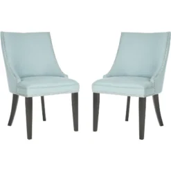 Safavieh Afton Designer Side Chairs with Silver Nail Head Trim - Set of 2 -Safavieh Furniture GUEST f9c0cbe9 85d4 4760 a6d1 6fa4d6c3f79e