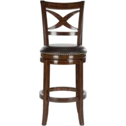 Safavieh Santino Swivel Bar Stool with Elegant X-Back Design -Safavieh Furniture GUEST fdfbbacd 9386 41ed b8dd e5adc482fd92